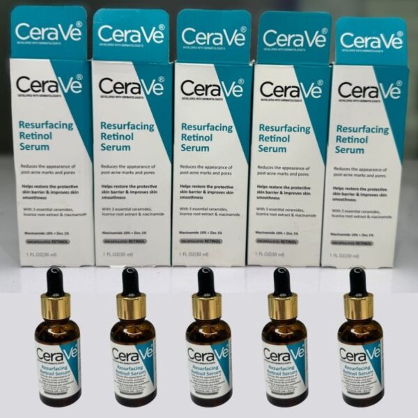 CeraVe Resurfacing Retinol Serum 30ml – For Post-Acne Marks | Niacinamide & Licorice Root | Brightening & Pore Minimizer - Image 3